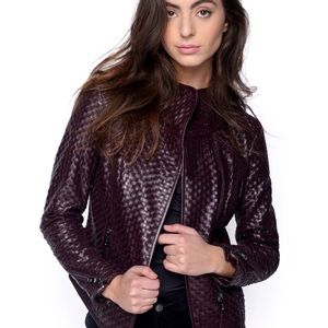 Malik's Rajani Basket weave Leather Jacket
